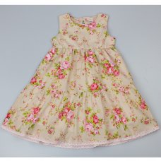 C52054: Girls All Over Print, Lined Dress (3-8 Years)